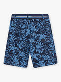 Child boy navy blue shorts with foliage print 22E3PGT3BER070
