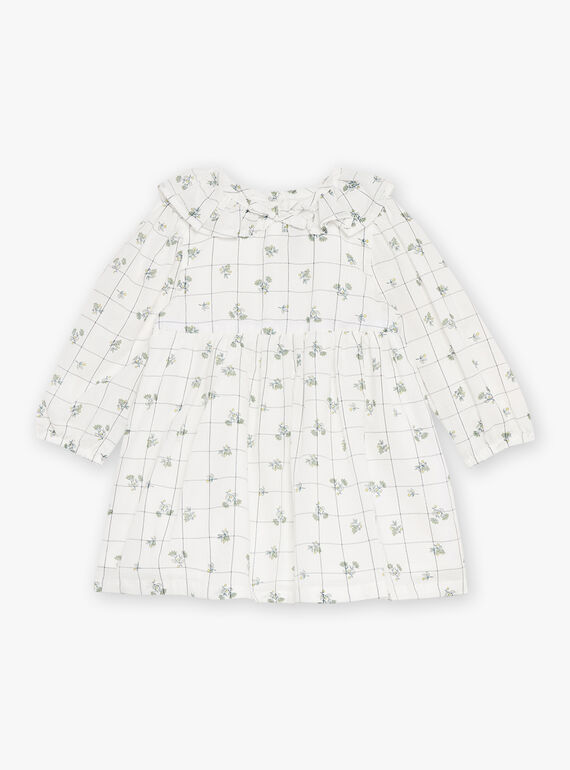 Ecru dress with check and floral print GACECILE / 23H1BF81ROB001