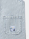 Striped Light Denim Twill Short Overall KAVAL / 24E1BGR1SACP272