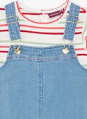 Striped dungarees dress and T-shirt set ZOCHUETTE / 21E2PFJ1ENSP269