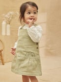Embroidered clay-green chasuble dress KABERENICE / 24E1BF31CHSG600