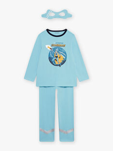 Turquoise superhero disguise pajamas child boy CYJAMAGE3 / 22E5PGE2PYTC216