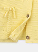 Fancy lemon yellow openwork cardigan KALYDIA / 24E1BFD2CARB104