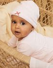 Baby Girl Velour Romper and Matching Pink Bonnet DONA_B / 22H0NF12GRE307