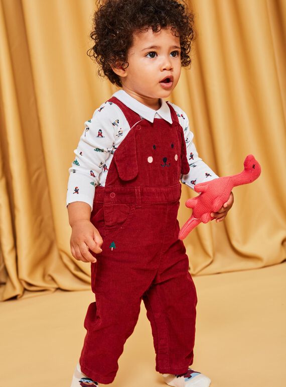 Red corduroy long jumpsuit DAPAULIN / 22H1BGX1SALF512