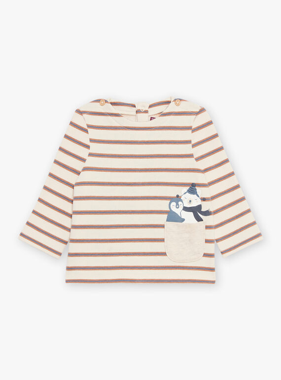 Beige striped t-shirt DASAM / 22H1BGY3TMLA001