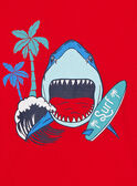 Red shark T-shirt child boy CYDOAGE3 / 22E3PGT1TMCF525