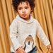 Beige mottled fancy knit sweater