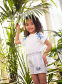 Ecru striped shorts child girl CYASHOETTE / 22E2PFK1SHO001