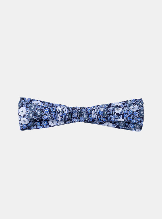 Blue and white headband with floral print LEVAGLETTE / 24H4PFJ1BAN070