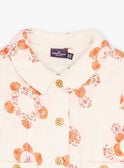 Orange quilted jacket with floral print KIMATHILDE / 24E1BF81VES001