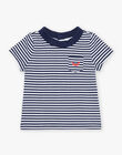 Navy blue and white striped jersey T-shirt FAKRAIG / 23E1BGC1TMC001