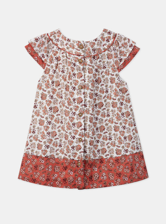 Terracotta patchwork dress KANORA / 24E1BFE1ROB001