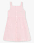 Pink poplin dress with fancy embroidery child girl CROBETTE / 22E2PFN1RBSD315