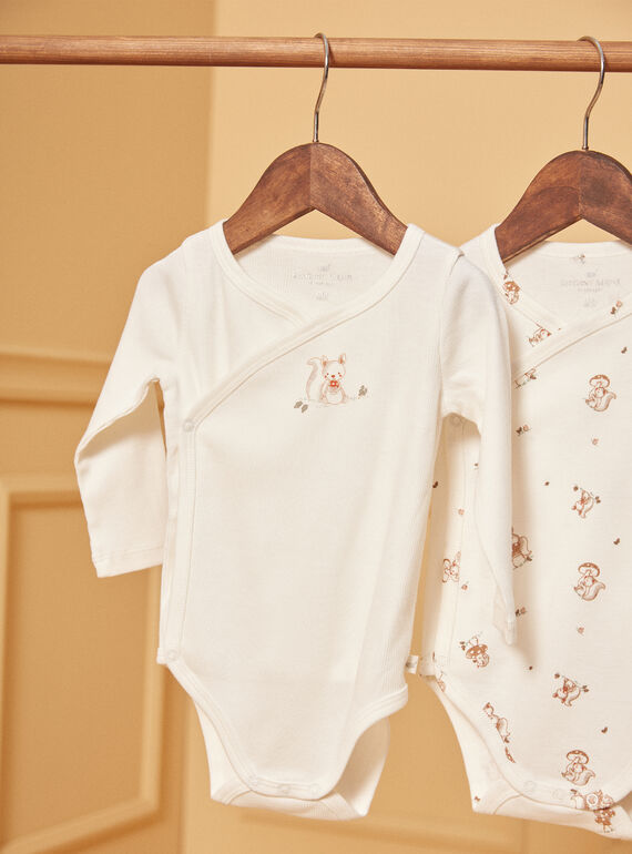 2 ecru baby bodysuits in cotton LOPE / 24H0NM11BOD001