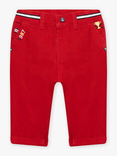 Baby boy red elastic waist pants CAGABIN / 22E1BG82PAN050