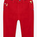 Baby boy red elastic waist pants