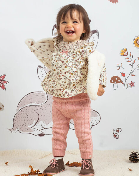 Baby girl printed blouse and knit legging set BAISTELLE / 21H1BFJ1ENS001