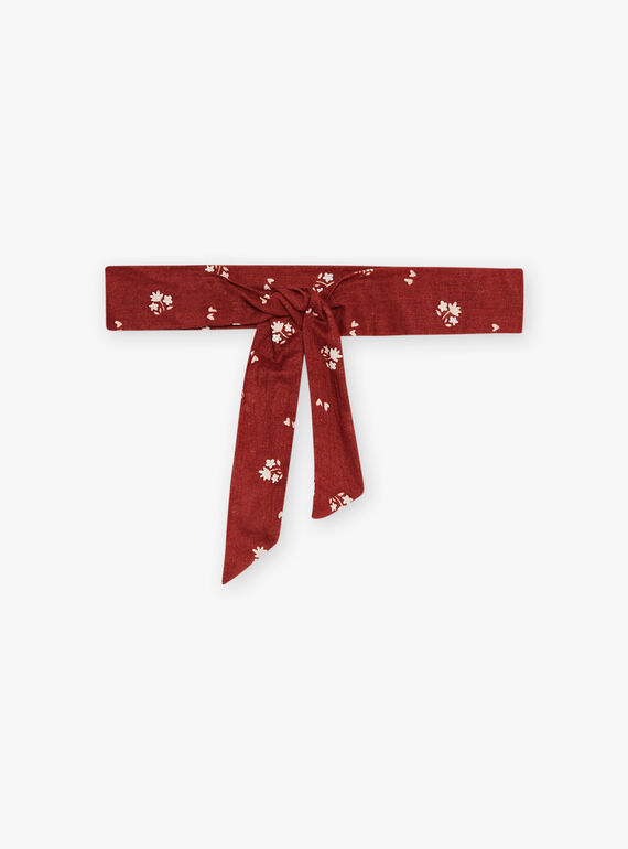 Child girl nude pants with floral print belt CAPATETTE / 22E2PF71PAND319