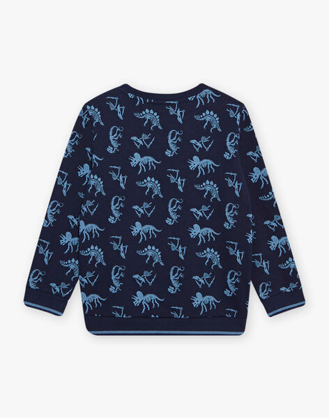 Navy blue sweatshirt with dinosaur skeleton print DISWEATAGE1 / 22H3PGQ1SWE070