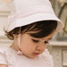 Baby girl white and pink straw hat with bow