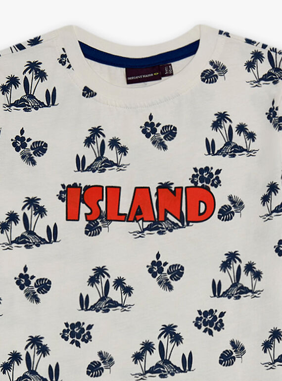 Beach outfit ecru, yellow and blue child boy CYOPLAGE4 / 22E3PGS3ENS001