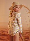 Ecru UV protection +50 bathing suit with floral print KLUVETTE / 24E4PFG2BUV001