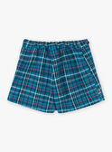 Girl's duck blue plaid skirt-short BOELIETTE / 21H2PF91SHO714