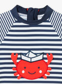 Navy blue swim t-shirt with stripes KISEB / 24E4BGG2TUV070