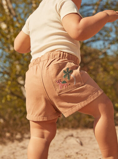 Brown pecan twill shorts FATRISTAN / 23E1BGP1SHOI821