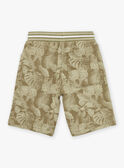 Khaki leaf and tiger print fleece bermuda shorts KRIMONAGE 4 / 24E3PGQ2BER604