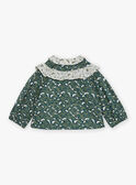 Emerald green blouse with floral print GACELIA / 23H1BF81CHE608