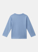 Sky-blue jersey T-shirt with guitar badger motif LETICHAGE / 24H3PGJ1TMLC236