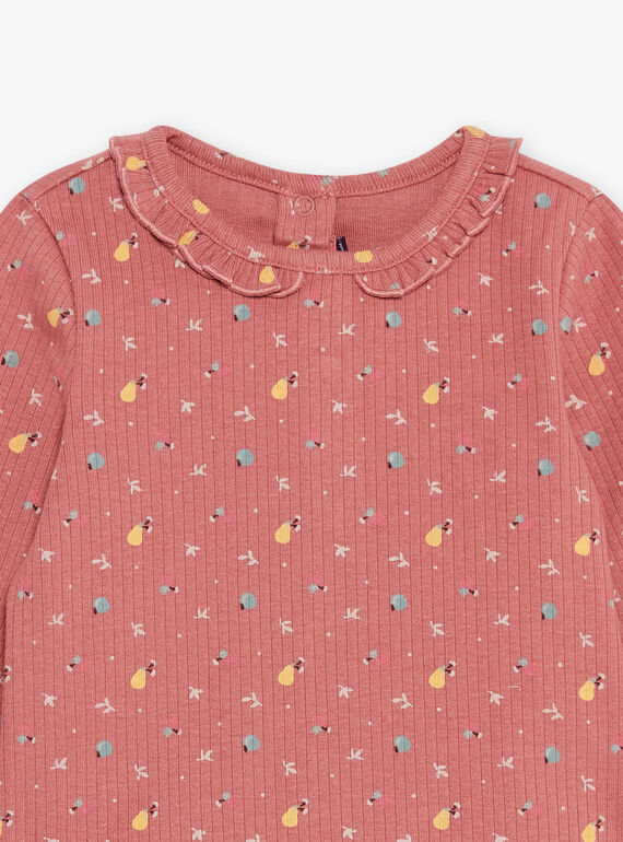 Long sleeve blouse with old pink floral print DAKELLY / 22H1BFR1TEED332
