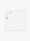 Off white sponge point and washcloth with giraffe print FORESTO / 23E0AM61POI000