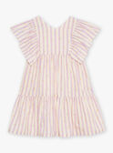 Vanilla linen dress with stripes print FLARAYETTE / 23E2PFO1ROB114