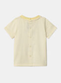 Ecru and orange striped jersey t-shirt with pastel marine animal motifs KAYVAN / 24E1BGS1TEEB116