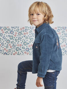 Child boy blue velvet embroidered overshirt BOTILAGE / 21H3PGO1SCHC233