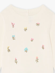 Child girl knitted sweater with floral and embroidered details CEBETTE / 22E2PFB1PULB112
