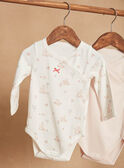 Set of 2 pink and ecru organic cotton bodysuits GOLDIE / 23H0NFB1BOD001