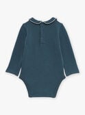 Slate blue long-sleeved fleece bodysuit GAROXY / 23H1BFR1BODC203