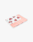 Pink and ecru terry towel with flower print child girl CLIVIETTE / 22E4PFO2SRV001