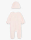 Baby Girl Velour Romper and Matching Pink Bonnet DONA_B / 22H0NF12GRE307