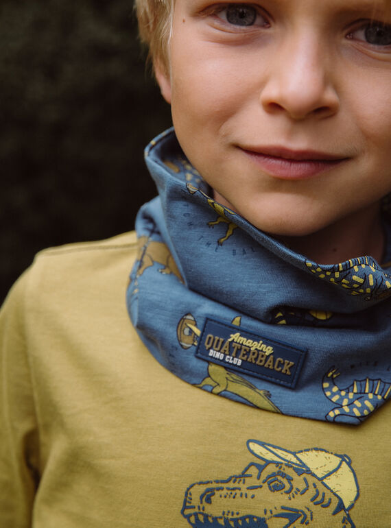 Slate blue snood with dinosaur print GESNOODAGE / 23H4PG81SNOC203