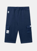 Navy blue comfort pants with cargo pockets LADAMIEN / 24H1BGJ1PANC230