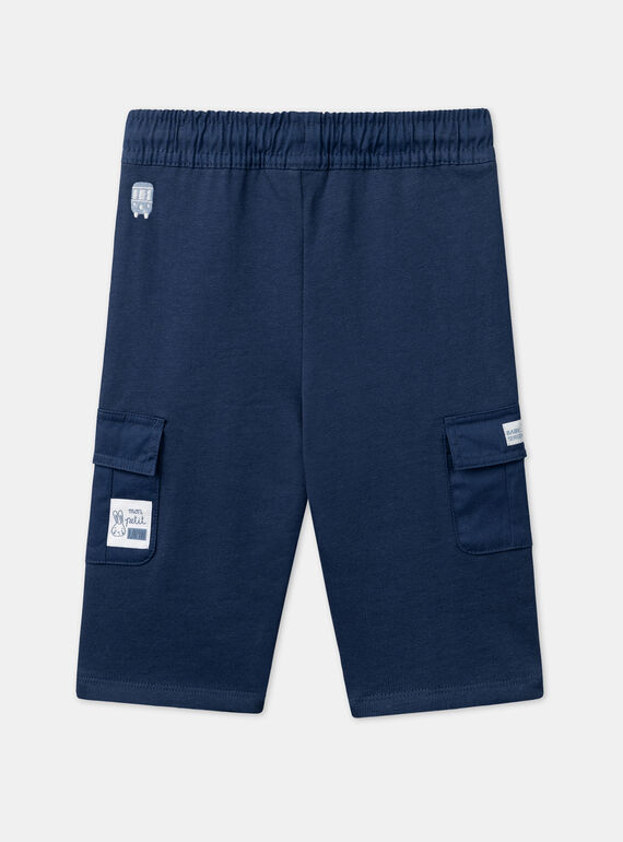 Navy blue comfort pants with cargo pockets LADAMIEN / 24H1BGJ1PANC230