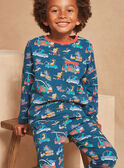 Dinosaur-print petrol blue pyjamas in jersey GRUDIAGE / 23H5PG14PYJ716