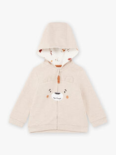 Baby Boy Grey Hoodie in Teddy Bear Print BALEO / 21H1BGJ1JGH811
