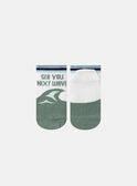White and Turquoise See You Next Wave Jacquard Socks KLIVAGAGE / 24E4PGR1SOQG600