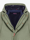 Baby boy khaki green raincoat and detachable down jacket BAPARAGE / 21H3PGC1IMP604